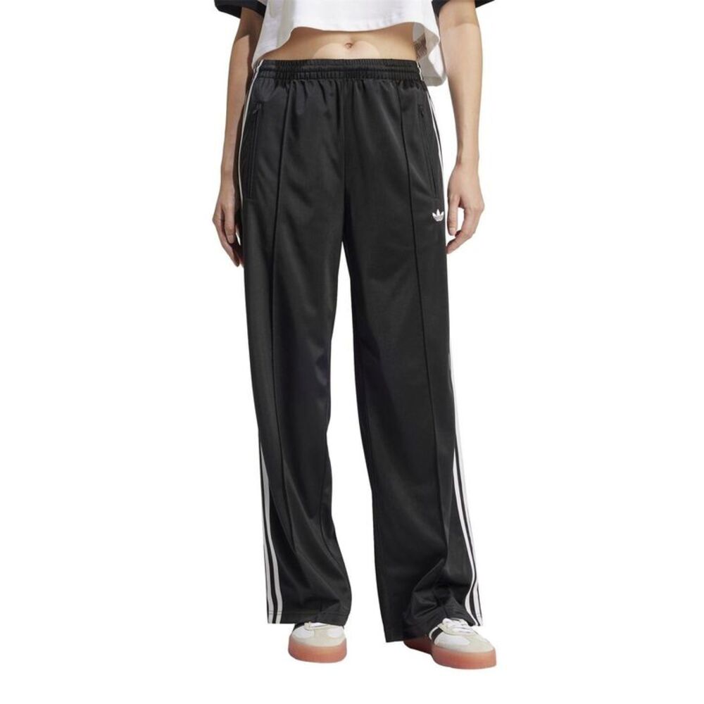 Adidas Womens/Ladies Firebird Polyester 3 Stripes Loose Tracksuit Bottoms / Blac